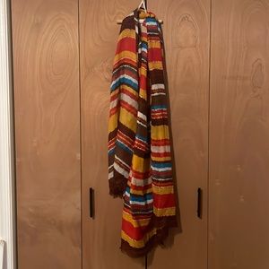 Large Fraas sheer warm bold print scarf or shawl